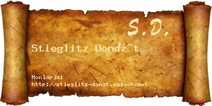 Stieglitz Donát névjegykártya